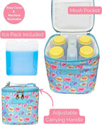 Sarah Wells Cold Gold Breastmilk Cooler Bag with Safety Tested Ice Pack – Insulated Milk Storage for Work, Travel & Daycare - Fits Bottles & Parts - Machine Washable (Candy Conversation Hearts)