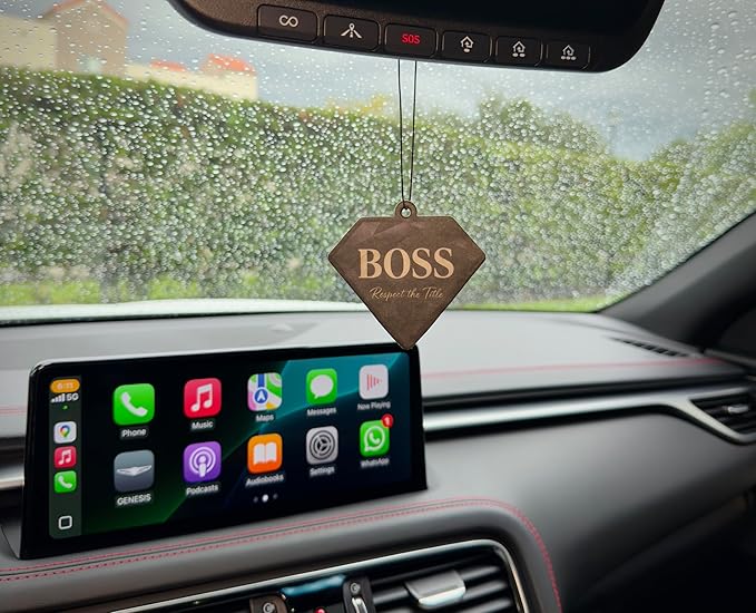 Black Ice Car Air Freshener & Keychain Bundle – Boss Diamond Hanging Car Accessory, Luxury Gift for Men & Women. for Motivation & Positive Energy