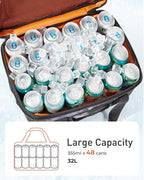 TOURIT Soft Sided Cooler Bag Insulated 48/60 Cans, Large Collapsible & Leakproof Ice Chest for Picnic, Beach, Camping, Travel