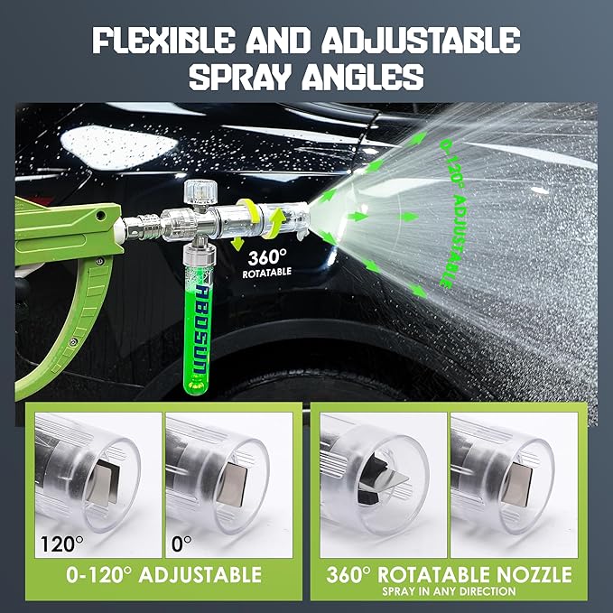 Foam Cannon Pro for Pressure Washer, Thick Snow Foam Sprayer with 5 Nozzle Tips, 1/4" Quick Connect for Thick Sudsy Wash (White)