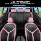 FLORICH Car Seat Covers Front Seat, Universal Seat Cover 2 Seats, Automotive Seat Covers with Mesh Leather, Waterproof Car Seat Protector, Breathable Car Seat Cushion for Most Car SUV Truck Pink