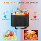 Portable Soft Cooler Bag, Collapsible Insulated Leak-Proof Car Cooler Bag, Insulated Ice Chest with Waterproof Zipper, Leak-Proof Organizer for Cars, Fits Most Vehicles, Orange
