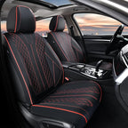 FLORICH Leather Seat Covers Car Seat Cover Front and Rear Seat Cover 5 Seats Automotive Seat Covers Waterproof Seat Covers for Cars Universal Fit for Most Cars SUV Trucks, Black&Red Line