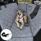 Truck Dog Seat Cover Back Seat | 100% Waterproof & Seat Belt | Pet Hammock for Car Rear Seat Protector with Mesh Window Fits Pickup Ford F-Series/Chevrolet Silverado/Ram/GMC Sierra etc(Gray)