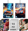 10/20/50/100/Pcs Custom Air Fresheners for Car Bulk, Personalized Double-sided Car Air Fresheners Customized Bulk Wedding Party Guests Souvenir Gifts (10 Rectangle)