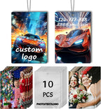 10/20/50/100/Pcs Custom Air Fresheners for Car Bulk, Personalized Double-sided Car Air Fresheners Customized Bulk Wedding Party Guests Souvenir Gifts (10 Rectangle)