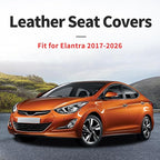 Fit Elantra Car Seat Covers for Hyundai Elantra 2017-2025 2026 - Premium Leather, Waterproof, All-Weather, Airbag Compatible, Breathable, Seat Protectors, Only 2 Front seat Covers, Whiteline