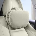 Car Headrest Pillow for Driving, Dual-Sided Leather Design Neck Pillow, Breathable Softness Neck Support, Universal Fit Head Rest Travel Pillow, Off White (Beige), 1 Pack