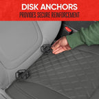 Motor Trend Car Seat Cushion, 2 Pack - Diamond Stitched Faux Leather Seat Covers for Cars Trucks SUV, Gray Padded Car Seat Covers with Storage Pockets, Premium Automotive Seat Covers for Front Seats