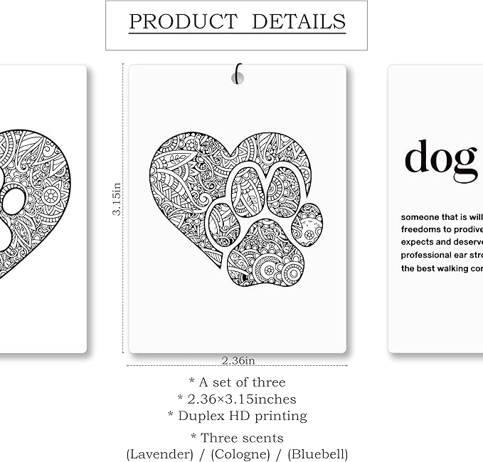 Mancheng-zi Dog Mom Gifts Car Air Freshener 3Pcs, Dog Lovers Owners Gifts for Women Air Freshener Hanging for Cars Closet Drawer or Books, Cute Pet Puppy Car Accessories Mirror Decor for Women