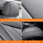 Leather Car Seat Covers,Car Seat Covers Full Set,Automotive Seat Covers 5 Seats,Fit for Most Cars SUV and Most Sedans Grey