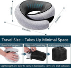 Travel Neck Pillow for Airplanes, Memory Foam with Chin Support, Ergonomic 360 Degree Cervical Support for Plane/Car/Train/Office (Light Grey)