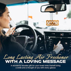 Car Fragrance for 365 Days FreshWood Mom Drive Safe ❘ Car Hanging Ornament ❘ Gift for Mom ❘ Rear View Mirror Air Freshener ❘ Mirror Hanging Ornament ❘ Hand Made Car Essential