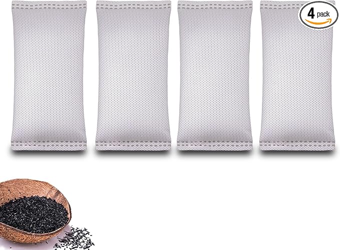 Coconut Shell Charcoal Air Purifying Bags 50g, Removes Odors and Moisture, Nature Fresh Air Purifier Bags, Odor Eliminator for Home, Car, Pets, Bathroom, Basement