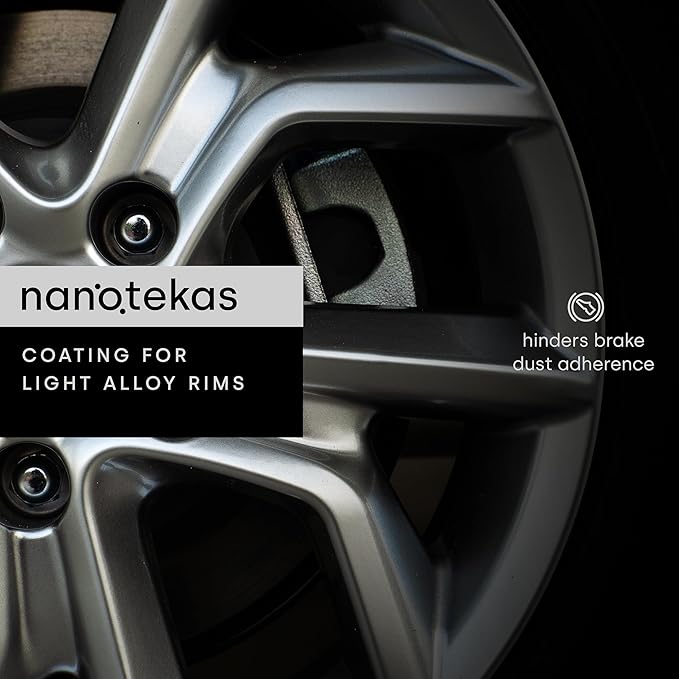 Nano Rim Protectant Spray - Easy to Use Wheel Ceramic Coating Suitable for All Rim Types - 100 ml Brake Dust Repellent for Cars & Motorbikes - Tire Shine Coating w/Self-Cleaning Effect
