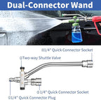 FENG PAI Foam Cannon Dual-Connector Accessory, Pressure Washer Double Tip Attachment for Soap Cannon with 7PCS Pressure Washer Sprayer Nozzles for Car Wash,1/4" Quick Connect, Without Foam Cannon