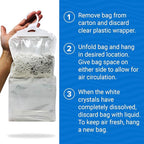 4 Pack Moisture Absorber Hanging Bags, Boat Dehumidifier with Charcoal, Unscented, Removes Dampness and Musty Odors, Ideal for Basement, Closet, Home, Car, RV, and Boating