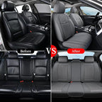 Coverado Front Seat Covers, Car Seat Cover, Gray Seat Covers for Cars, 2PCS Car Seat Protector,Waterproof Faux Leather Car Seat Cushion, Luxury Seat Cushions, Auto Seat Covers Fit for Most Vehicles