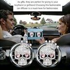 Gothic Skull Car Air Freshener Vent Clips with 2 Pads, Halloween Scented Car Accessories for Men Women, Automotive Interior Decor and Cool Car Fresheners for Men， Spooky Gift Idea-A9