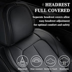 Coverado Seat Covers, Car Seat Covers Front Seats, Premium Nappa Leather Seat Covers for Cars, Waterproof Car Seat Protector with Lumbar Support, Front Seat Covers Universal Fit for Most Cars (Black)