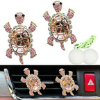 2pcs Cute Shiny Rhinestone Turtle Car Air Freshener Clip – Stylish Vent Fragrance Diffuser with Ocean Scent – Universal In-Car Decoration for Men & Women (pink, Ocean)