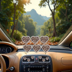 6Pcs Leopard Heart Car Air Freshener Clips - Fashion Animal Print Vent Decor Accessories, Long-Lasting Scent Diffusers for Women Girls, Cute Auto Interior Charms