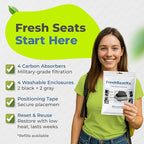Flatulence Neutralizer Seat Pads, Activated Charcoal Odor Absorber Seat Cushion Pad for Office, Home, Car, Truck & SUV Automobiles. Carbon Filters Absorb Smell to Keep Air & Seating Fresh, 4 Pack