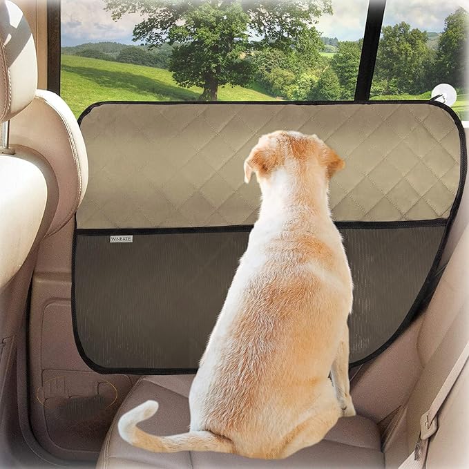 2PCS Car Door Protector for Dogs Pet Car Cover-Waterproof Scratchproof Nonslip Durable Machine Washable (2 Packs Universal Fit) (Cream)