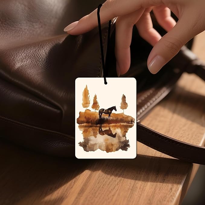 Western Cowboy Car Air Freshener 4 Pcs, Rustic Horse Cowboy Hat Boot Cactus Hanging Air Freshener for Cars, Closet, Drawer, Western - Style Car & Home Decor for Cowboy Lovers