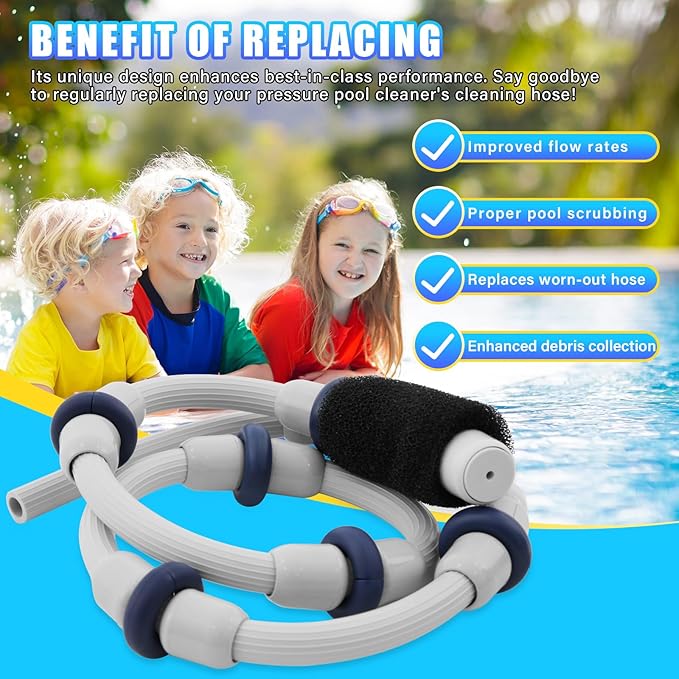 DWALE 2PCS Automatic Pool Cleaner Sweep Hose Complete B5 B-5 Replacement for Zodiac Polaris 280 380 480 180 Pool Cleaner (Not Compatiable with Polaris 360 Model Pool Cleaner)