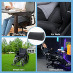 Lumbar Support Pillow for Car Seat and Office Chair, Gaming Chair, Ergonomic Memory Foam Back Cushion Lower Back Pain Relief, Luxury Leather Back Support Pillow, Black, 1 Pack