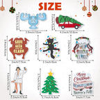 8pcs Christmas Theme Air Fresheners, Funny Vacation Ocean/Black Ice/New Car Scents Hanging Incense Chips, Aromatic Trendy Rearview Mirror Pendant Decoration