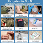 Premium First Aid Kit - Waterproof Molle Medical Bag with Color-Coded Compartments, with Israeli Bandage, Rescue Blanket & CPR Mask for Home, Car, Hiking, Camping & Outdoor Emergencies