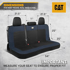 Cat MeshFlex Blue & Black Rear Seat Cover for Car – Durable Canvas & Mesh Design 60/40 Split Bench Protector for Cars, Trucks & SUVs – Back Seat Cover for Rear Bench – Interior Car Accessory