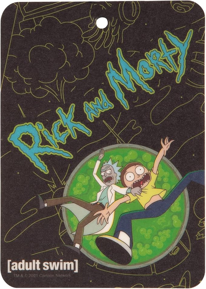 Plasticolor 005634R01 Rick and Morty 2-sided Air Freshener with different image on each side – 2 pack