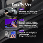 Plastic Restorer for Cars (8.45 fl oz), User Friendly Car Trim Restorer, Quick Plastic Trim Restorer with Free Sponge Applicator, Restores Faded Car Plastics, Bumpers & Against UV Rays