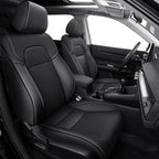 AOMSAZTO Custom Fit Seat Covers for Honda HRV EX-L 2023 2024 2025 2026 -Premium Faux Leather Full Set - Black