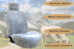 SHEEPSKIN ELITE Premium Sheepskin Car Seat Cover - All Season Comfort and Protection, Easy Installation (56" x 23", Light Gray Color)