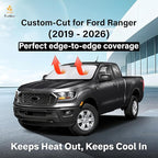 EcoNour Windshield Sunshade Compatible for Ford Ranger 2019-2024 2025 2026, Sun Visor for Front Windshield & Window Sun Shade Cover, UV Heat Blocker & Protector, Car Accessories