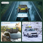 WELKIN Heavy Duty Rooftop Cargo Carrier Bag - 15 Cubic Waterproof Car Roof Bag for All Vehicles with/Without Rack - Includes Anti-Slip Mat, 6 Door Hooks, TSA Lock & Storage Bag - Reinforced Straps