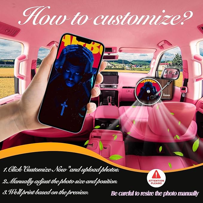 Personalized Custom Car Air Freshener, Double Sided Custom Photo, Record Player Shaped Fragrance Vent Clip, Unique and Cute Car Interior (Customize, 12PCS)