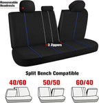 Breathable Premium Car Seat Covers Full Set，3D Air-Mesh Seat Covers for Cars，Comfortable Safety Airbag Compatible，Universal for Most Cars Sedan Truck SUV(Black/Blue)