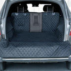 PETICON SUV Cargo Liner for Dogs with Mesh Window, Waterproof Pet Cargo Cover Dog Seat Mat for SUVs Sedans Vans with Bumper Flap Protector, Non-Slip, Large Size Universal Fit