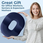 5 STARS UNITED Donut Pillow Hemorrhoid Tailbone Cushion – Large Floor Cushion for Pain Relief – Coccyx, Prostate, Sciatica, Pelvic Floor, Pressure Sores, Pregnancy, Postpartum Recovery, Blue