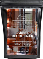 Lapew Suede Vanilla Carpet Deodorizer Powder - Pet Safe Freshener for Vacuuming | Scented Odor Eliminator for Home | 36 oz