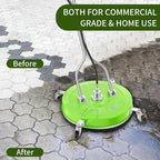 30'' Pressure Washer Surface Cleaner with 4 Wheels - Stainless Steel Surface Cleaner for Pressure Washer Attachment for Concrete, Driveway, Patio, Sidewalk, Deck and Driveways