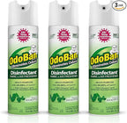 OdoBan Ready-to-Use 360-Degree Continuous Spray Disinfectant and Harsh Aroma Eliminator, Fabric and Air Freshener, 3 Pack, 14.6 Ounces Each, Original Eucalyptus Scent Clear