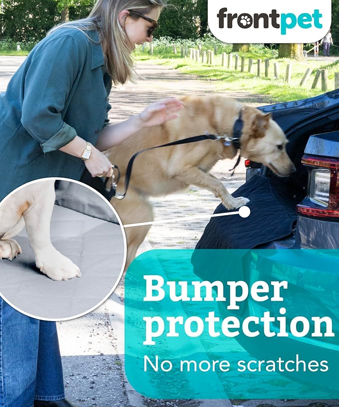 FrontPet SUV Cargo Liner for Dogs - Water-Resistant Pet Trunk Cargo Cover Mat for SUVs and Sedans with Bumper Flap Protector, Trunk Cover, Non-Slip Liner, (35" X 40") Upgraded 2025
