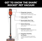 Shark Rocket Ultra-Light Corded Bagless Vacuum for Carpet and Hard Floor Cleaning with Swivel Steering (HV301), Gray/Orange