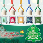Boao 30 Pcs Christmas Employee Appreciation Gifts Hanging Car Air Freshener Diffuser Bottles Bulk Empty Perfume Glass Bottle Pendant with Christmas Tree Cards & Stickers for Essential Oil Fragrance